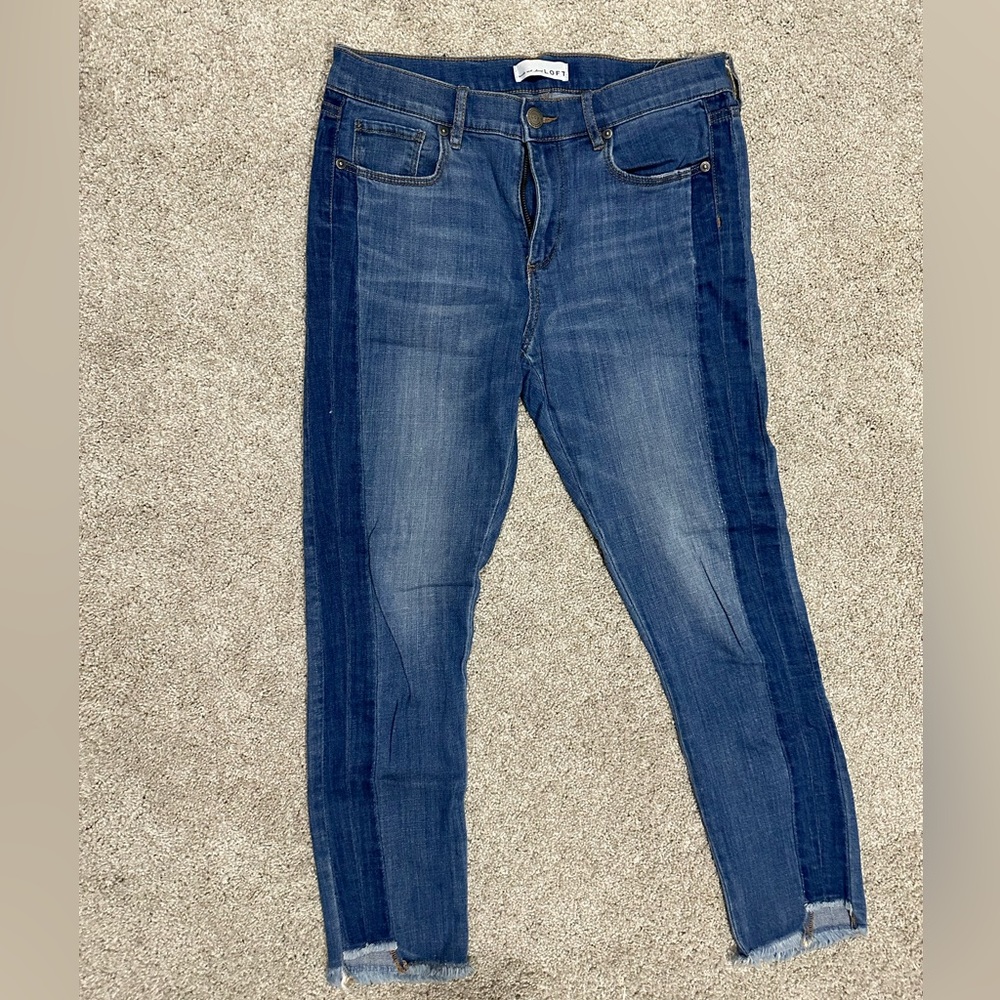 Loft side panel ankle length jeans